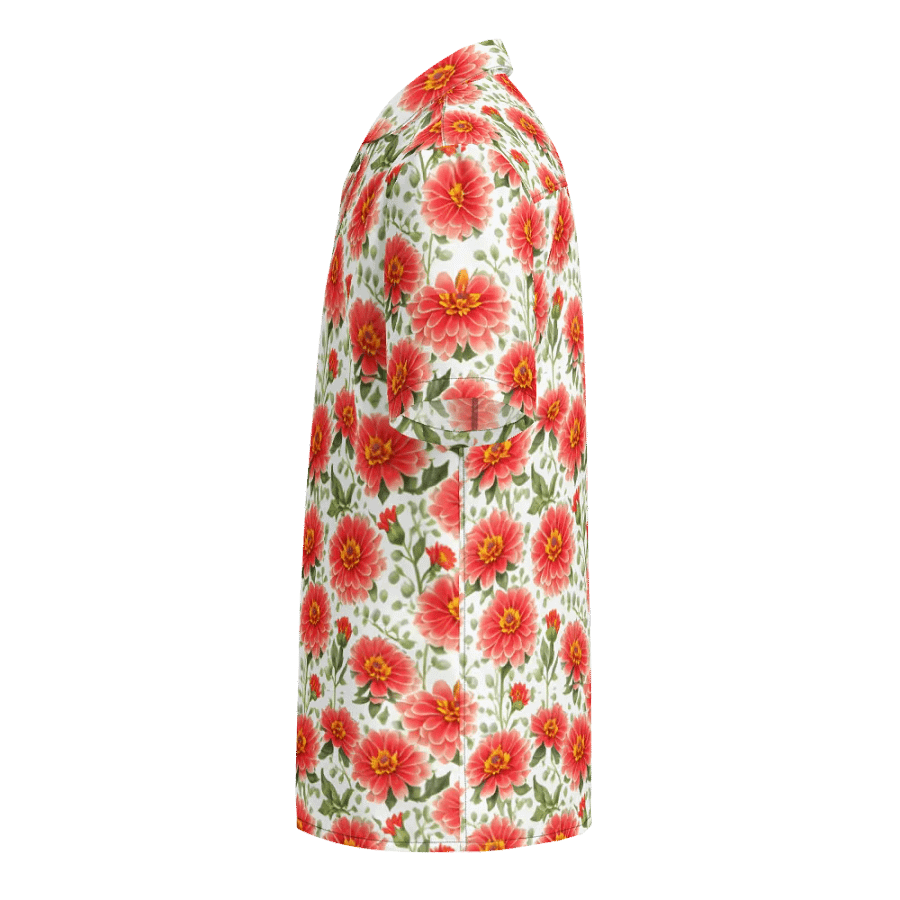 Floral Pattern Zinnia Flowers Hawaiian Shirt product image (3)