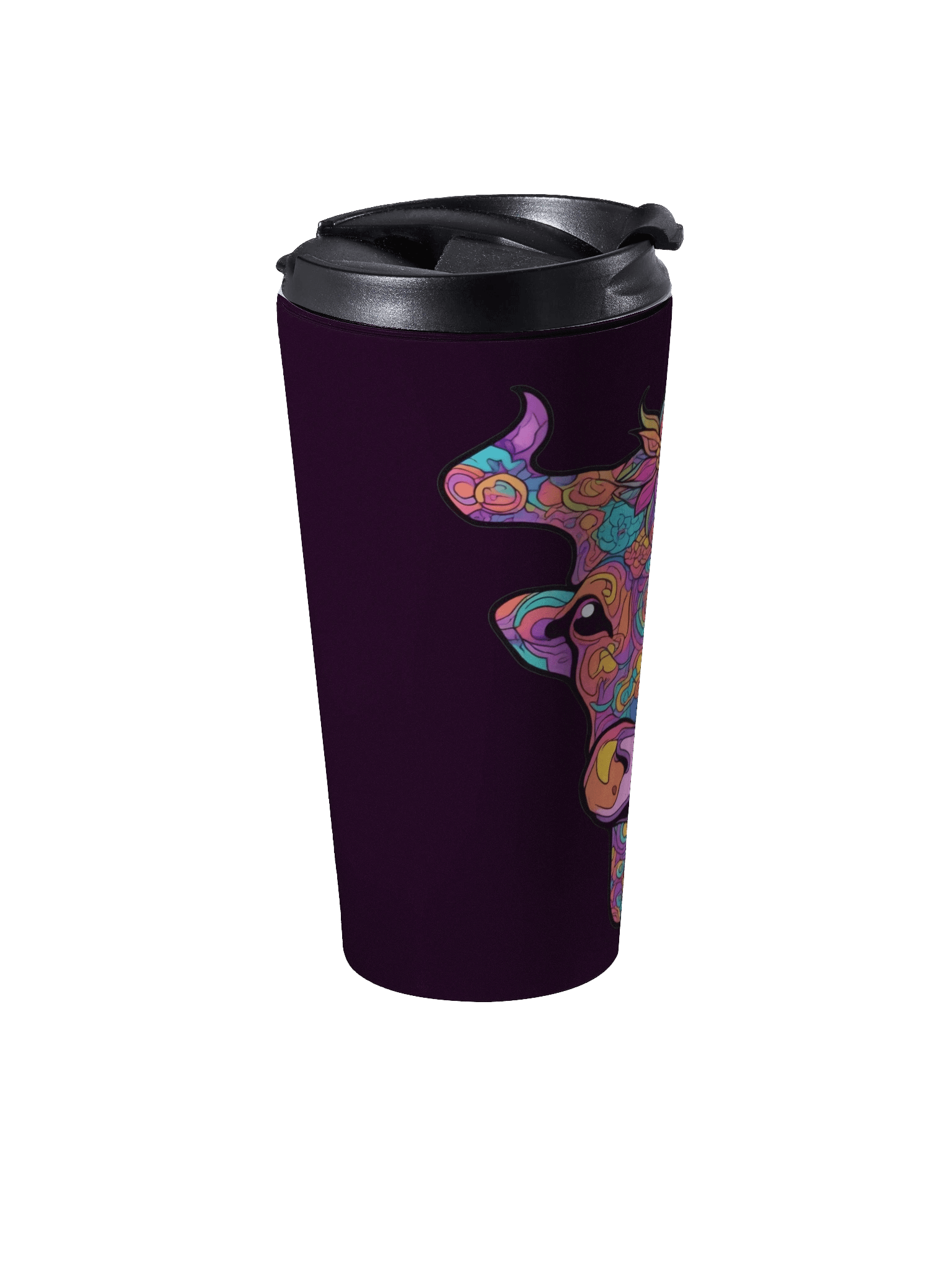Floral Cow Face - Stainless Steel Travel Mug product image (3)