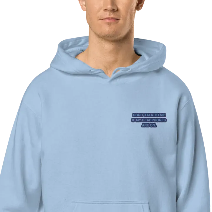 L.C. HEADPHONES ON (electric design) embroidered pigment hoodie product image (2)