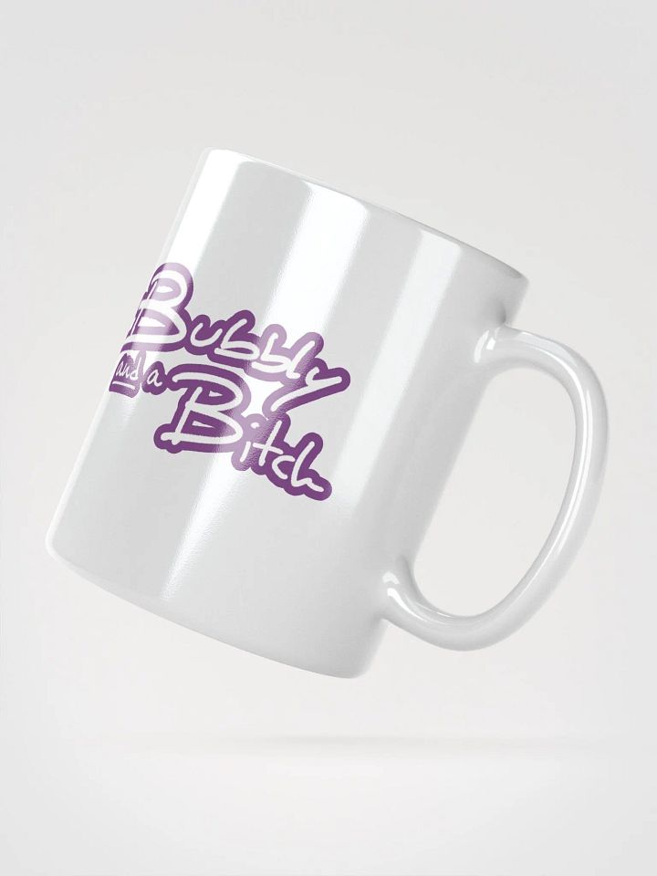 Bubbly and a B*tch (lined design, #763D7D) glossy white mug product image (3)