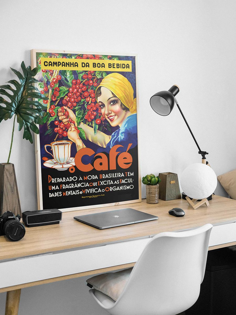 Coffee retro vintage poster, Campanha Da Boa Bebida, 1950s (Brazilian coffee) — coffee vintage poster, coffee print, retro kitchen print product image (8)