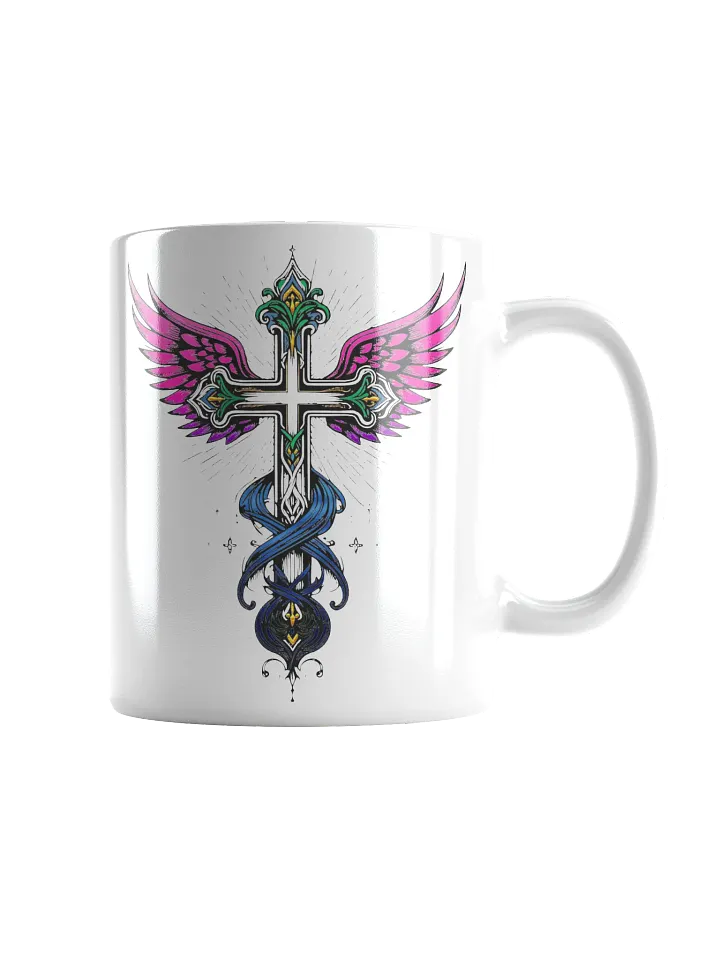 Sip with Faith and Flight! - "Angel Wings Cross" Coffee Mug product image (1)