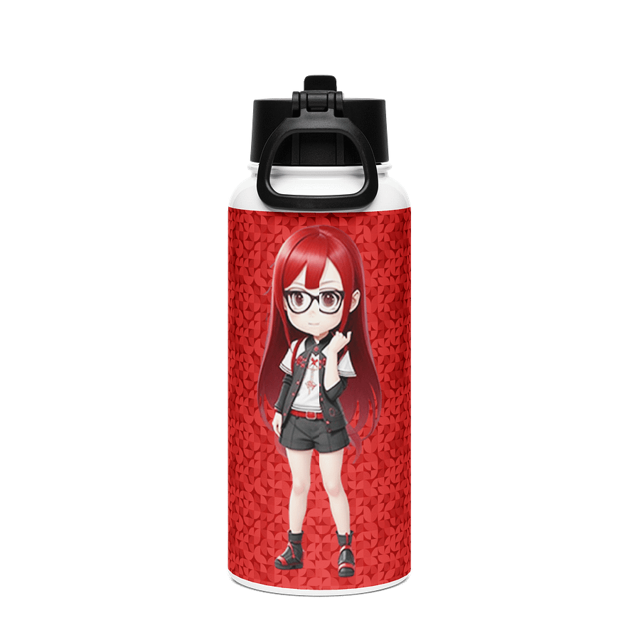 (RED CHIBI) K Stainless Steel Water Bottle with a Straw Lid product image (2)