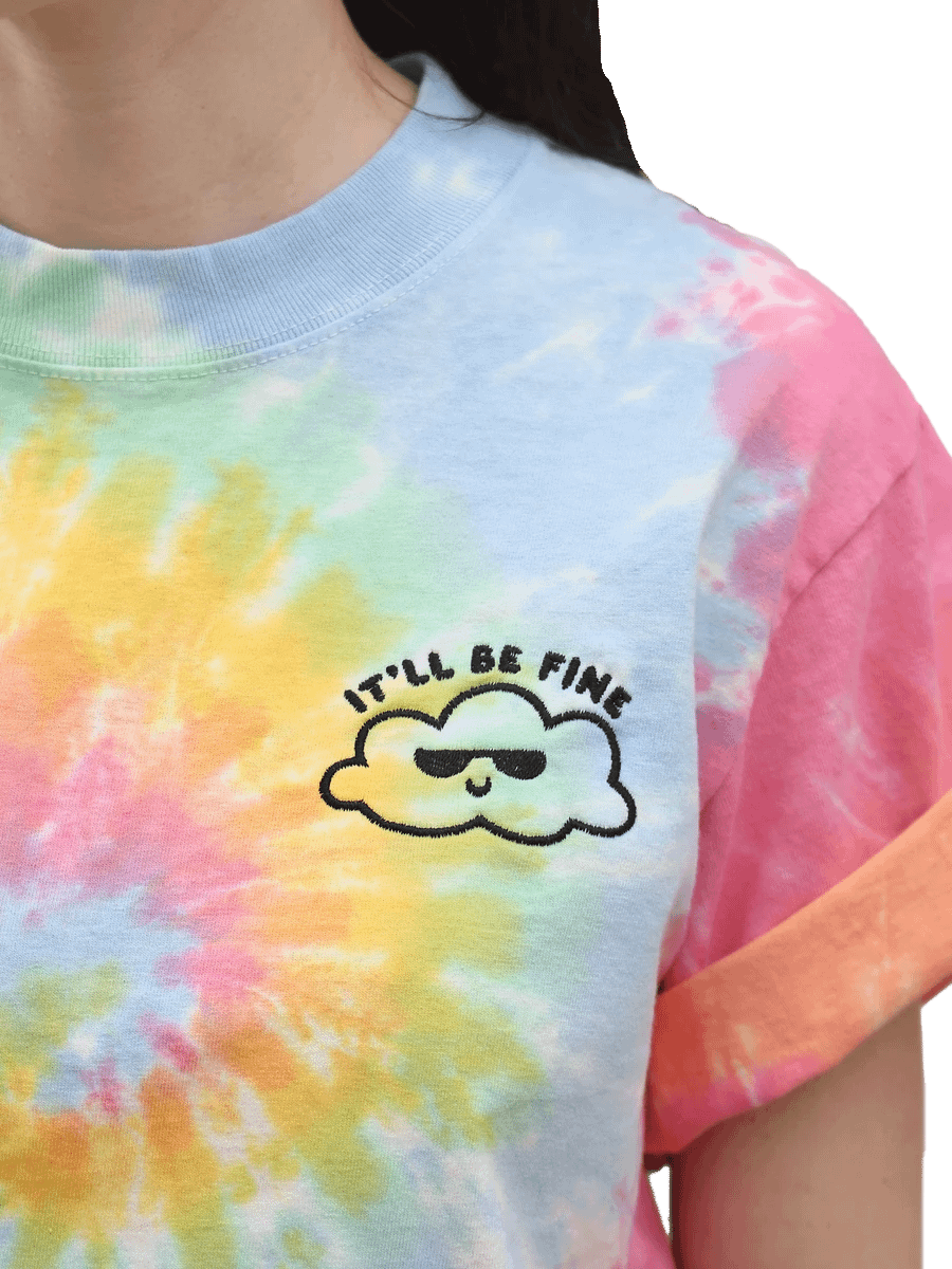 It'll Be Fine Tie Dye Tee - pastel (embroidered) product image (2)