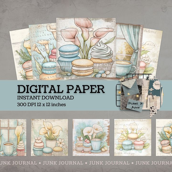 Macaron Lillies - Digital Papers V6- Commercial Use product image (1)