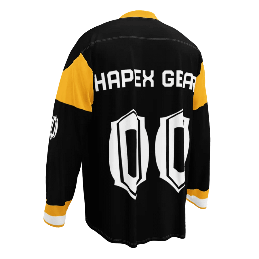 Recycled Hockey Fan Jersey - Black - White HApex Gear White Logo product image (6)