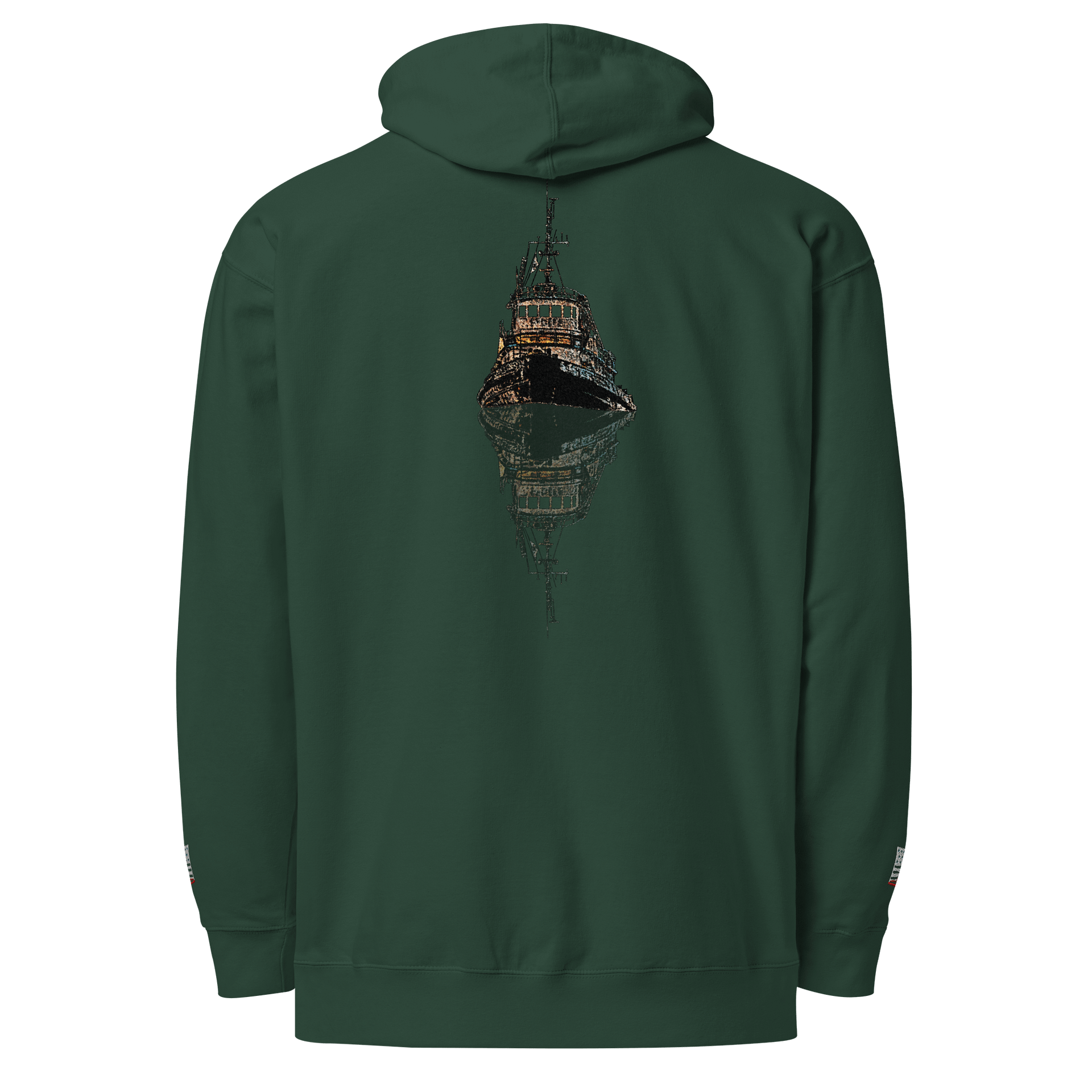 Pacific Falcon and Reflection - Twin Anchor Front & sleeves (embroidered) product image (1)