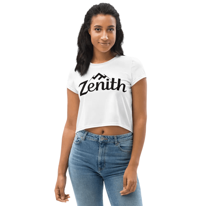Zenith Women's Crop Tee - White, Mountain Peak Design product image (1)