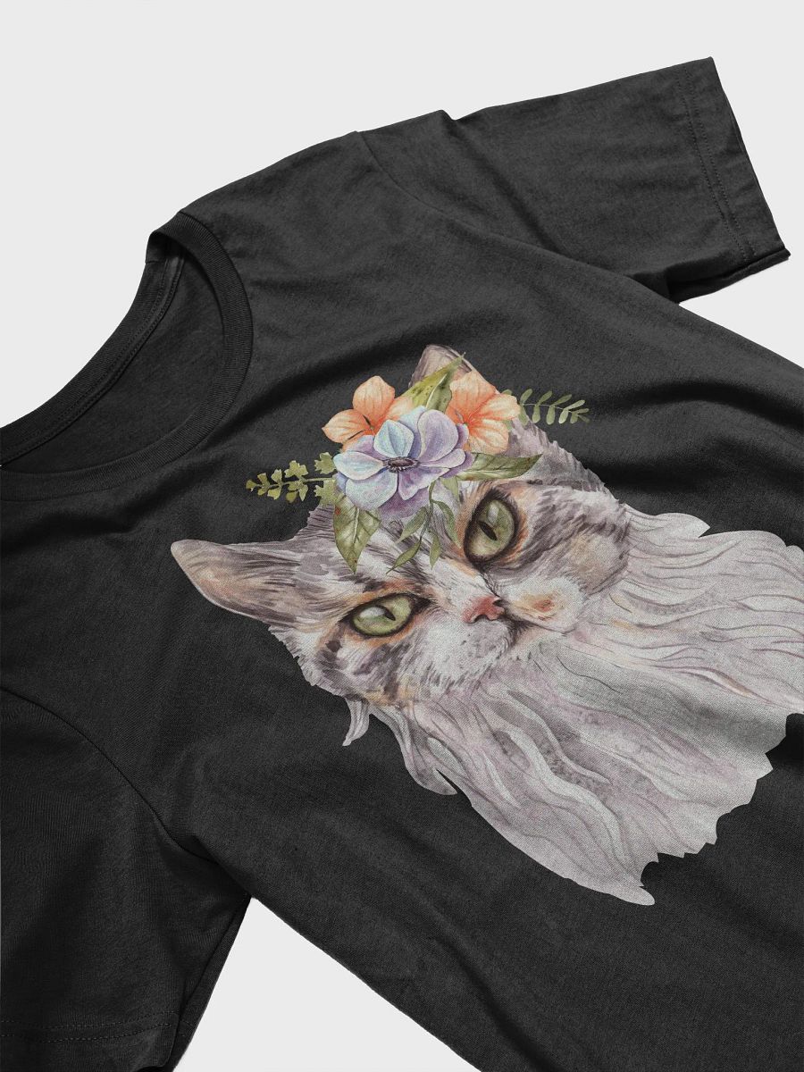 Cat and Flower Watercolor Art T-Shirt product image (18)