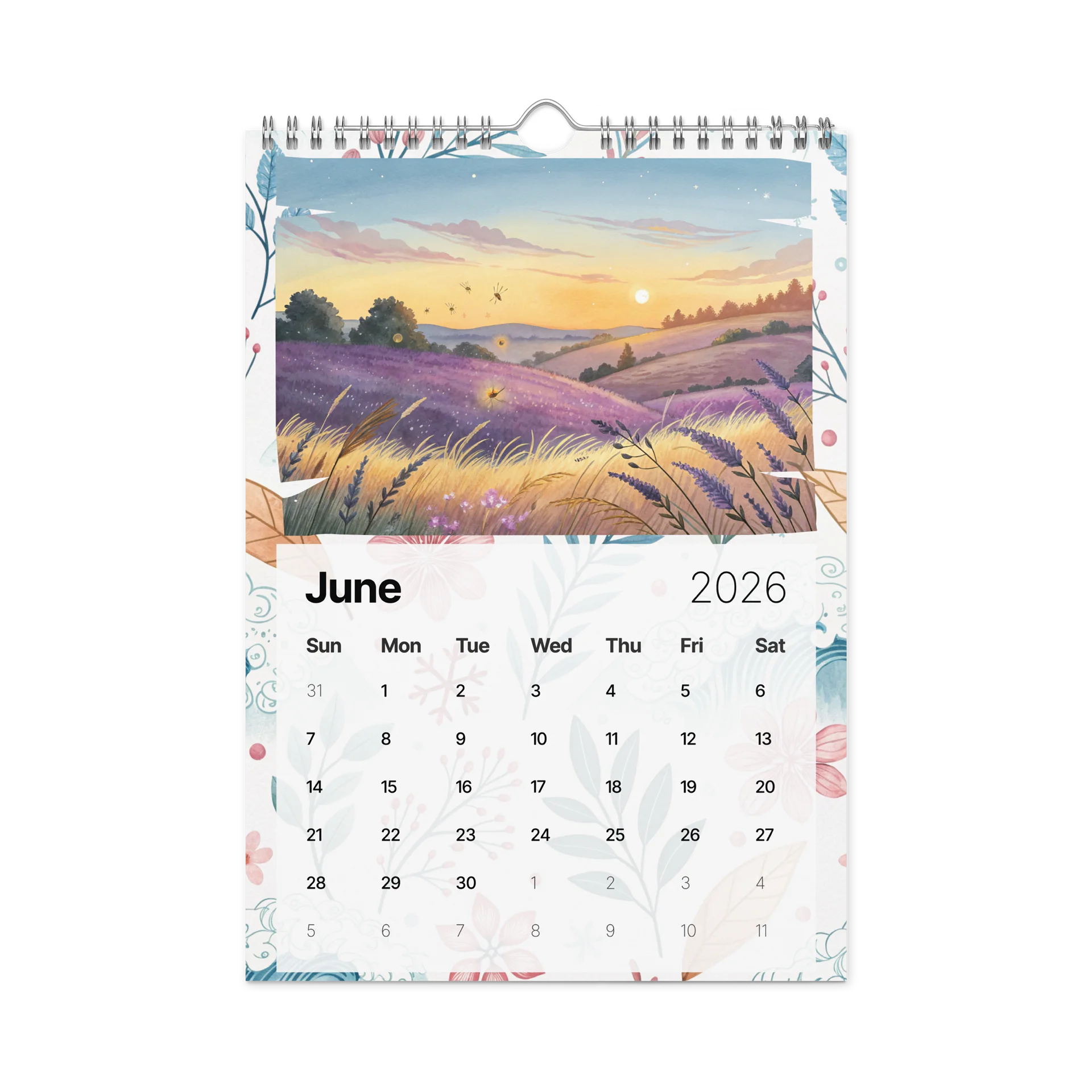 Watercolor Seasons Wall Calendar 2026 – A Year of Tranquil Beauty in Every Brushstroke product image (8)
