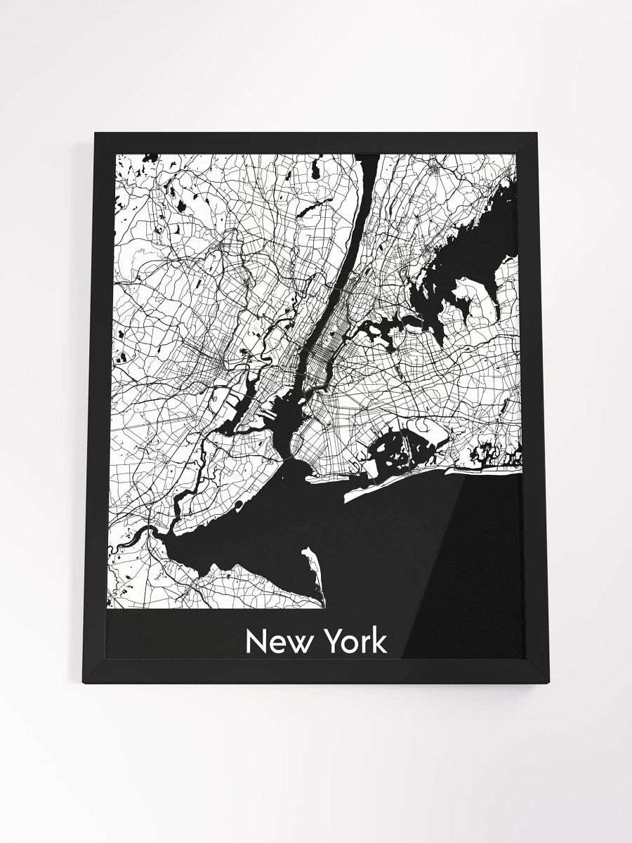 New York City Map Print: Modern Black & White Wall Art product image (4)