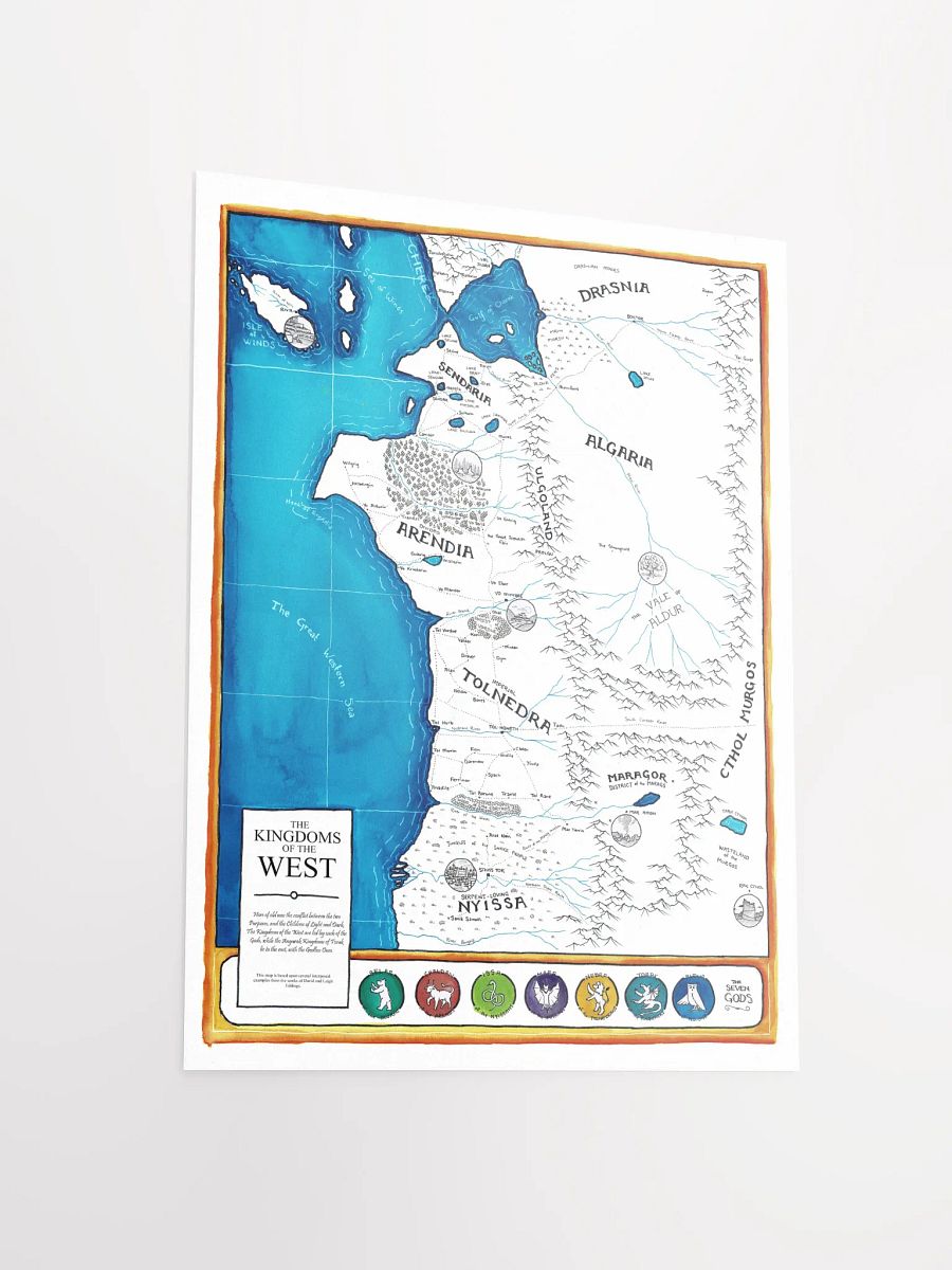The Kingdoms of the West | Printed Map product image (3)