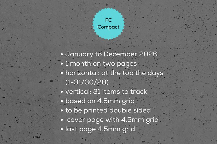 monthly habit tracker - FC Compact - 2026 product image (2)