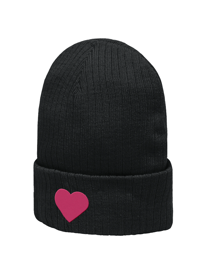 Silent Signal - Eco-Friendly Heart Ribbed Beanie product image (2)
