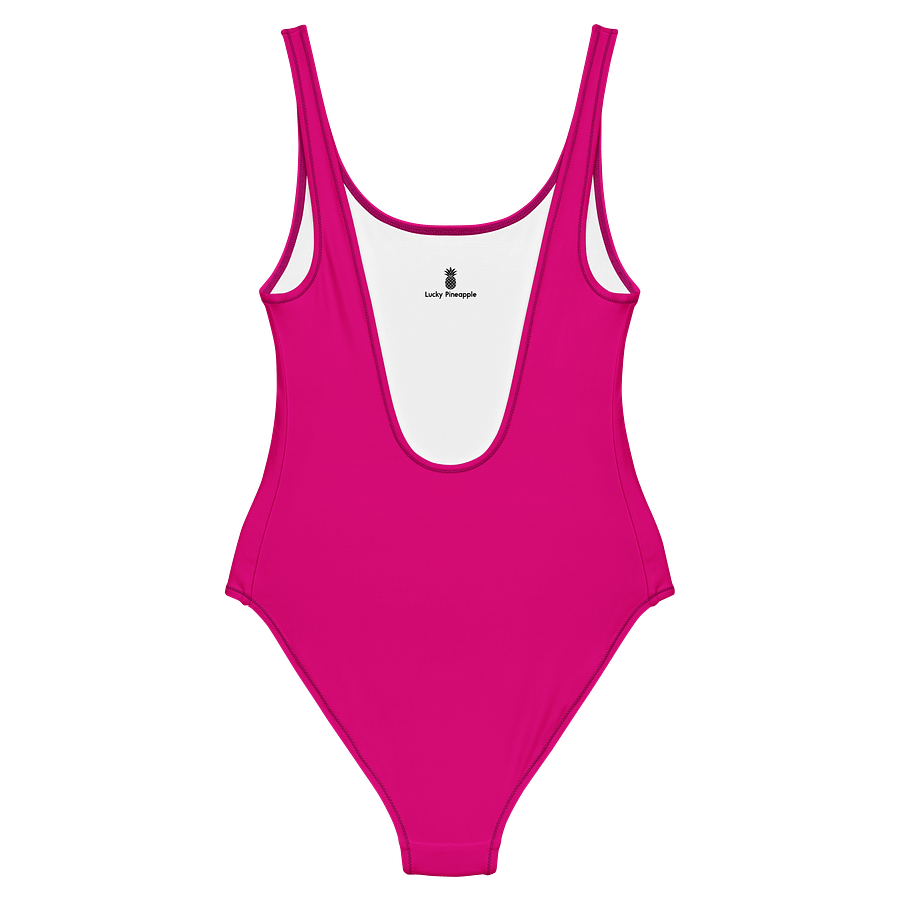 Fuchsia Pink Solid Color Retro Inspired Women's One Piece Swimsuit product image (2)