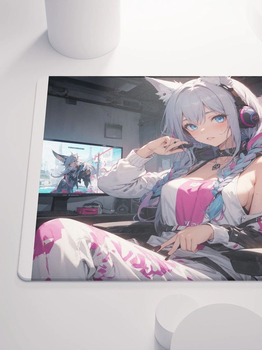 Cybernetic Gamer Girl Mouse Pad product image (6)