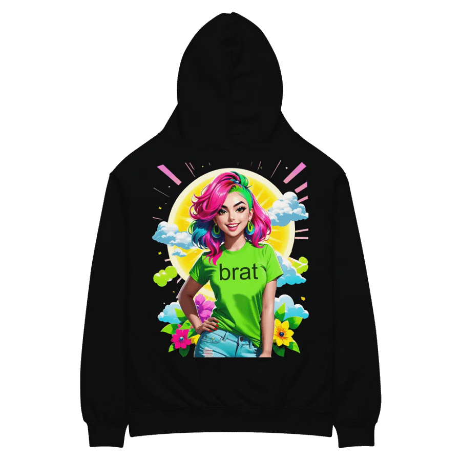 Brat - Premium Hoodie (Black) Brat Life - v5 (Back Printed Design) product image (3)