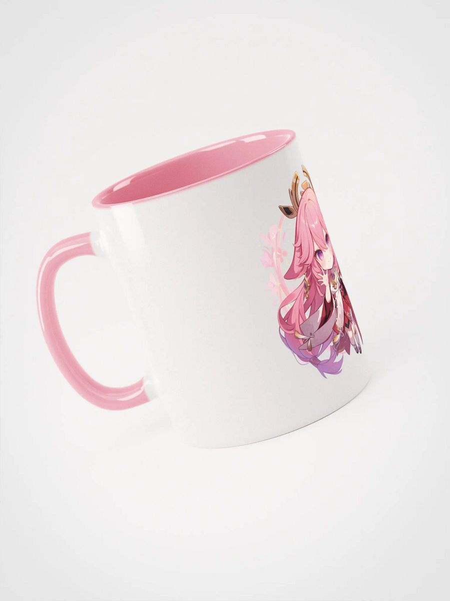 Yae Miko Genshin Impact Ceramic Mug – Pink Handle & Interior product image (4)
