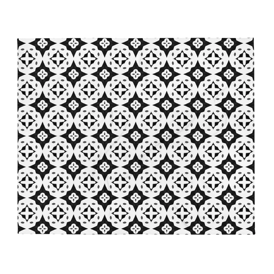 THE RUSTIC COTTAGE - BLACK WHITE PATTERN HANDMADE BLANKET product image (1)
