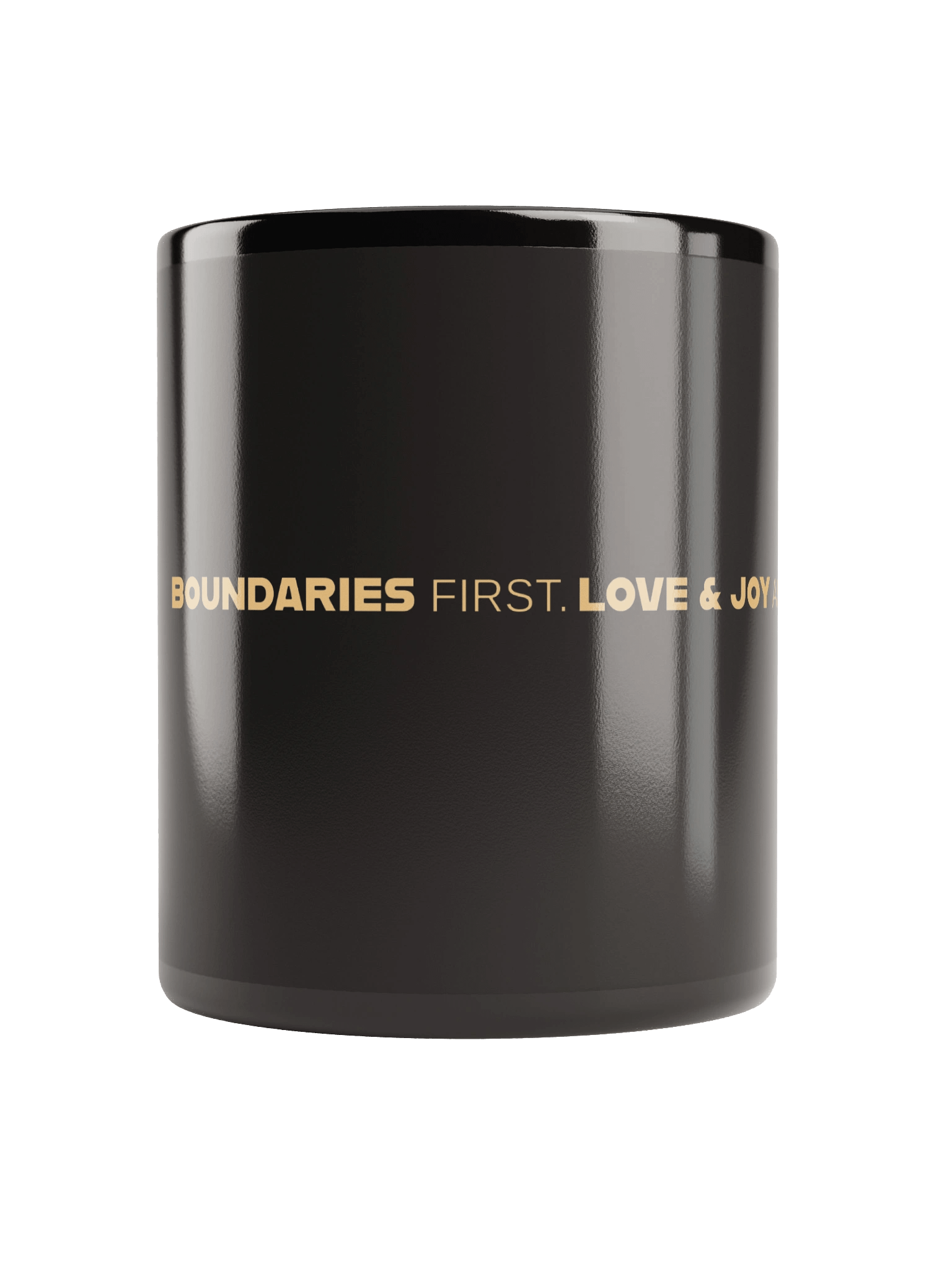 Soully Mine- GOLD PRINT Boundaries First. Love & Joy Always Mug product image (5)
