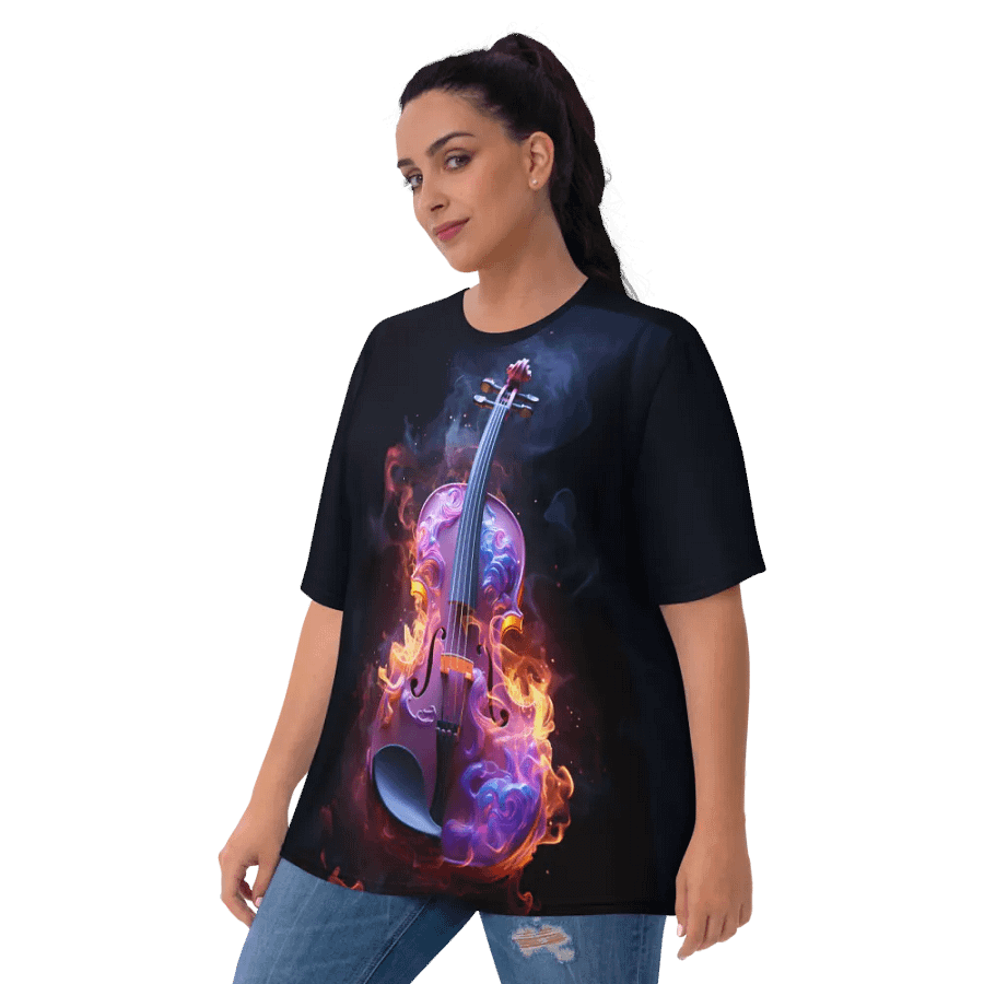 Violin on Fire All Over Print T-shirt product image (3)