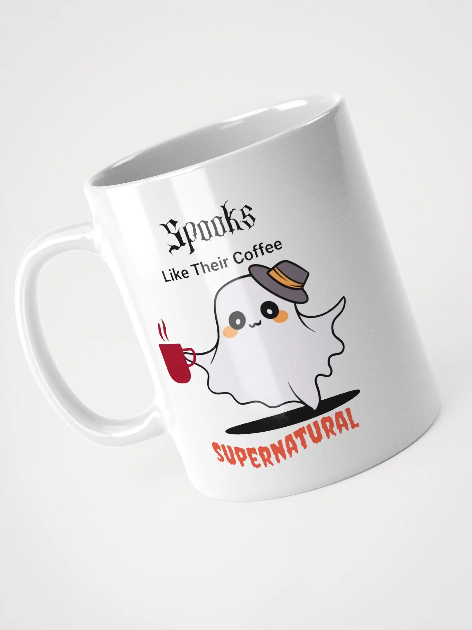 Spooks Like Their Coffee Supernatural White Glossy Mug product image (8)