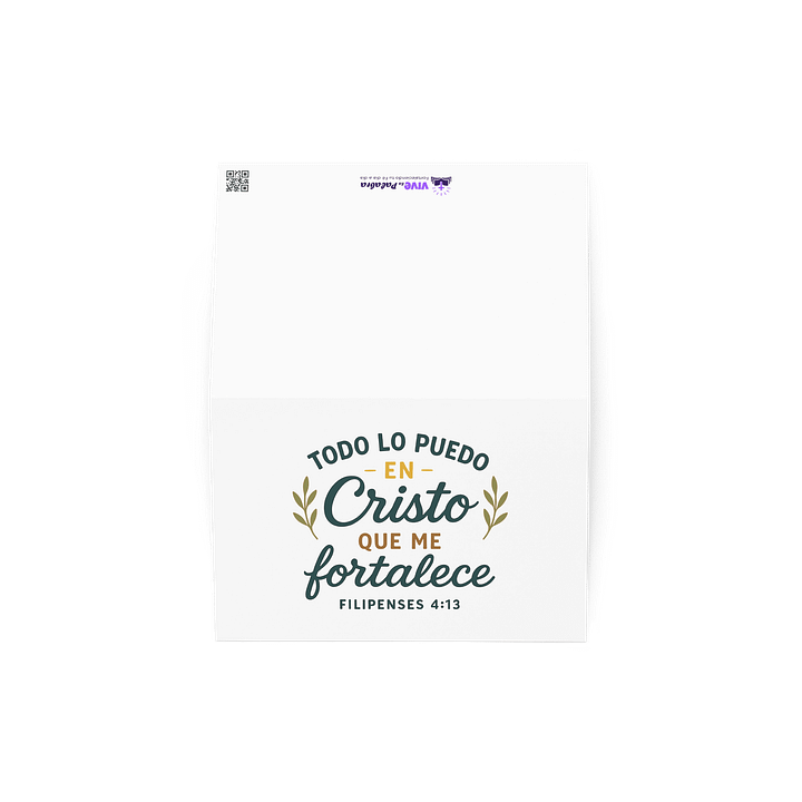 Spanish Christian Greeting Card – “Todo lo puedo en Cristo” – Bible Verse product image (2)