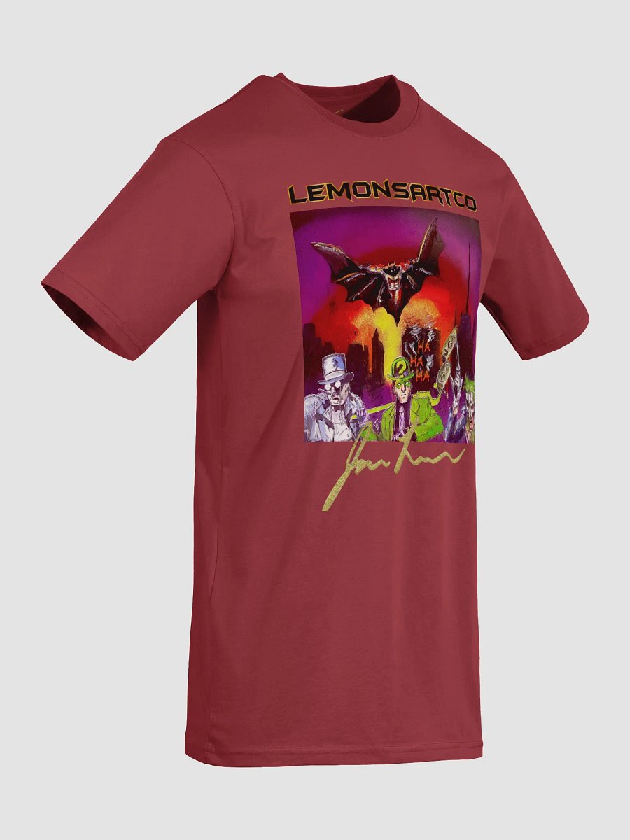 Bat Guy vs Bad Guys Over City Comic Tee product image (43)