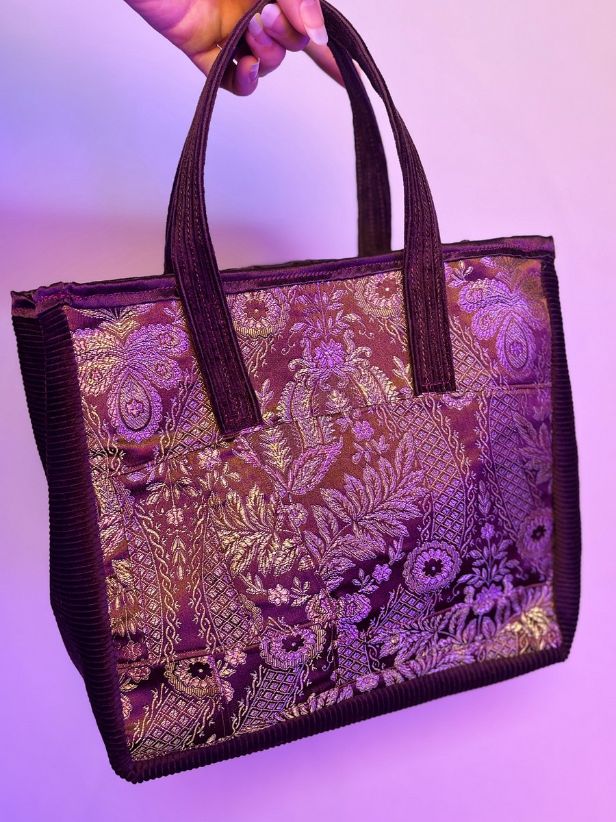 Medium Franken Purse (Floral Coper Gold and Purple) product image (4)