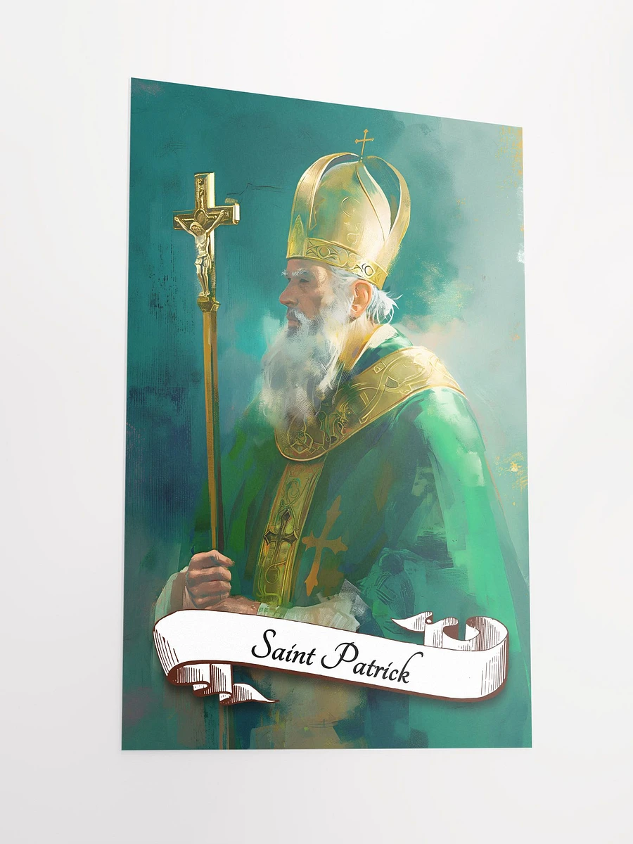 Saint Patrick Apostle Patron Saint of Ireland, Migrants, Engineers Matte Poster product image (4)