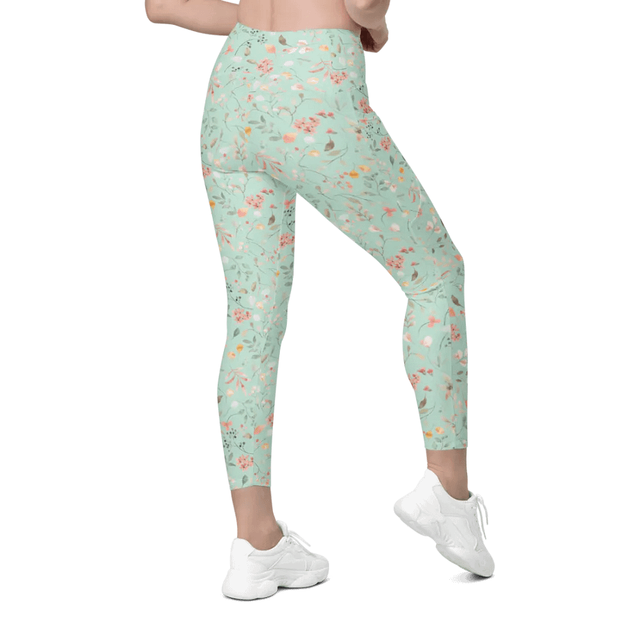 Floral Bliss Crossover Leggings with Pockets product image (9)