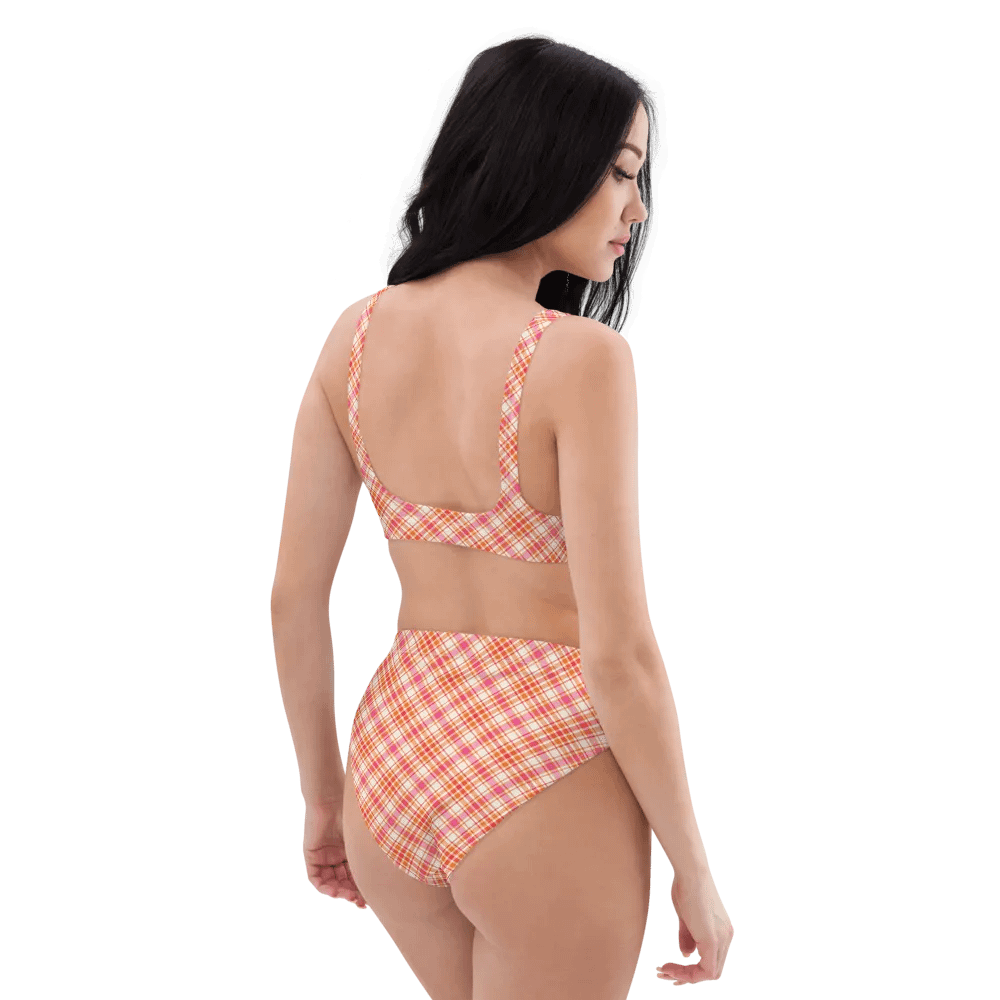 Orange and Hot Pink Plaid Bikini product image (6)