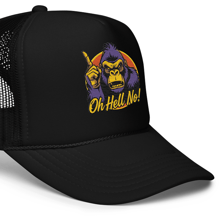 Oh Hell No Funny Purple Color Design Trucker Hat product image (2)