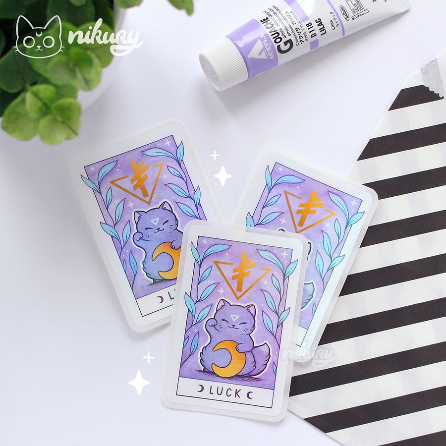 Lucky Moon Cat Sticker product image (4)