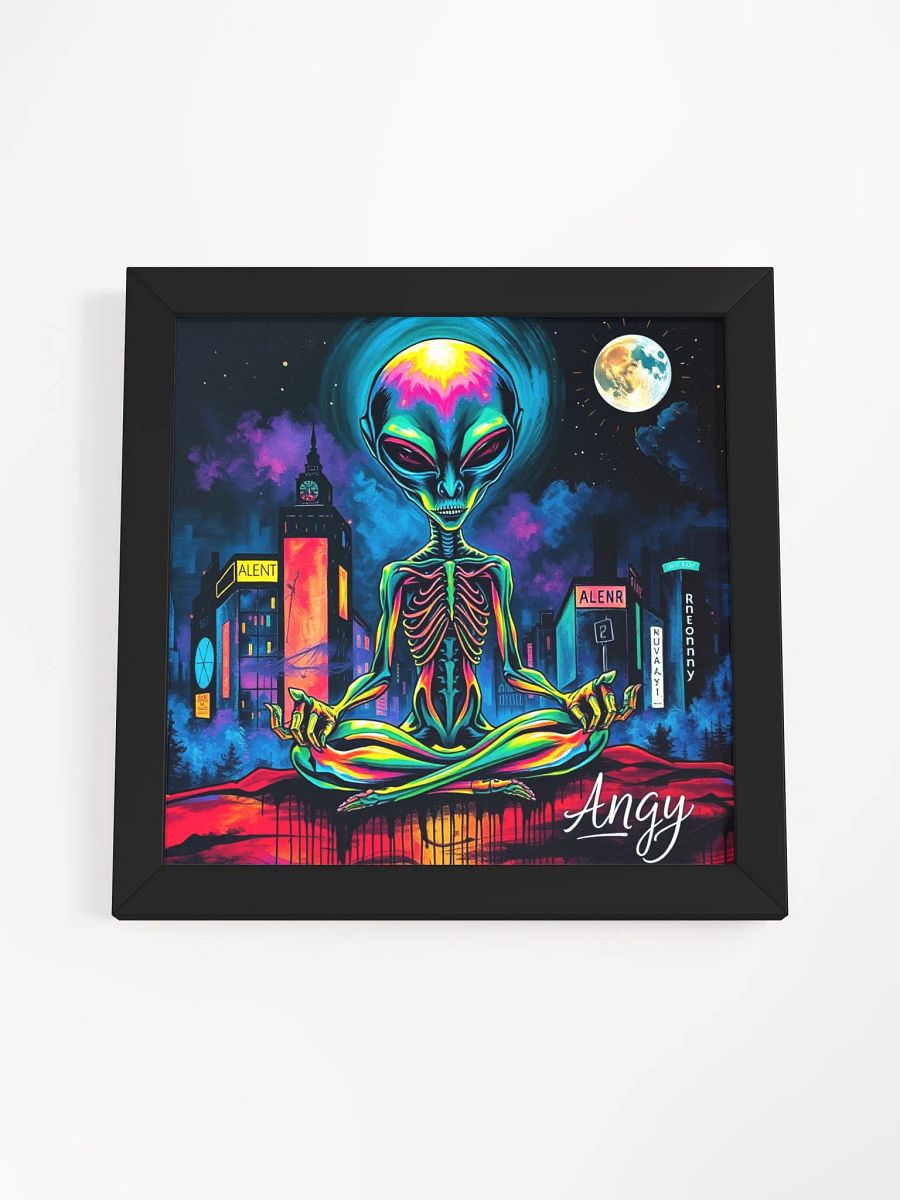 Meditating visitor Vibrant Ayous Wood Framed Matte Poster product image (17)