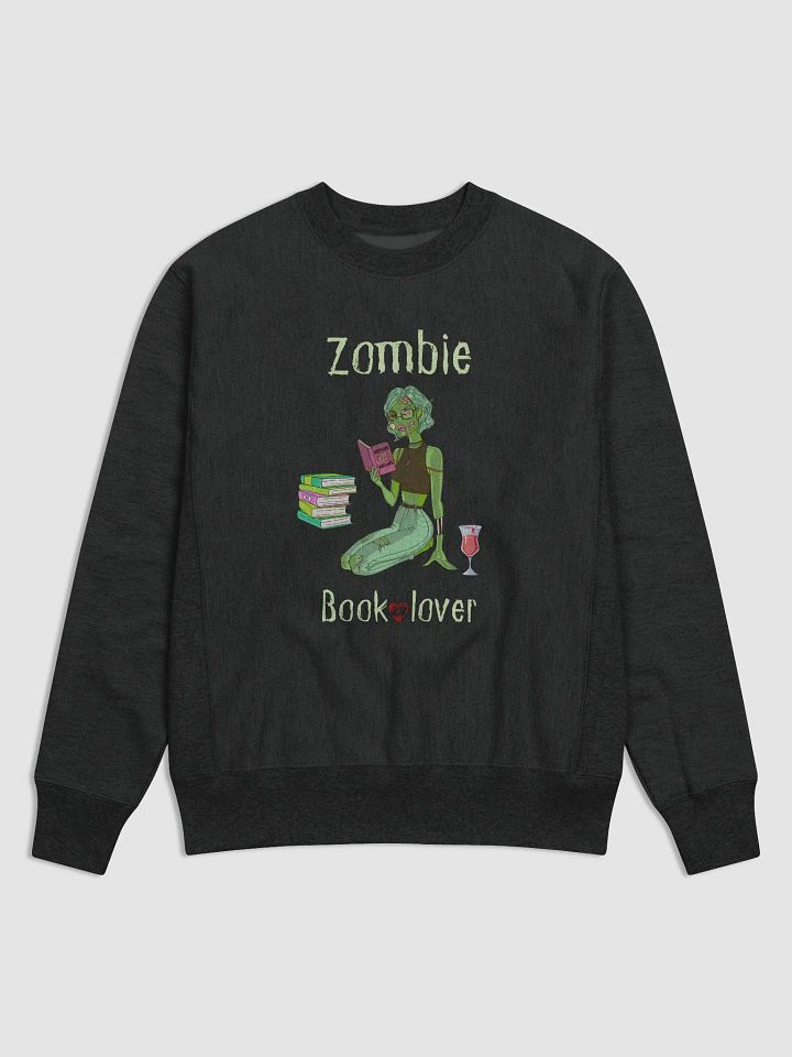 Zombie Book Lover Lady Black Sweatshirt product image (1)