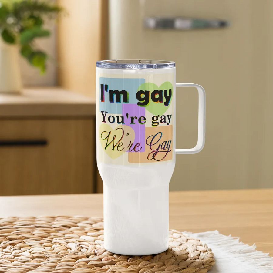 We're Gay Insulated Cup with Handle product image (11)