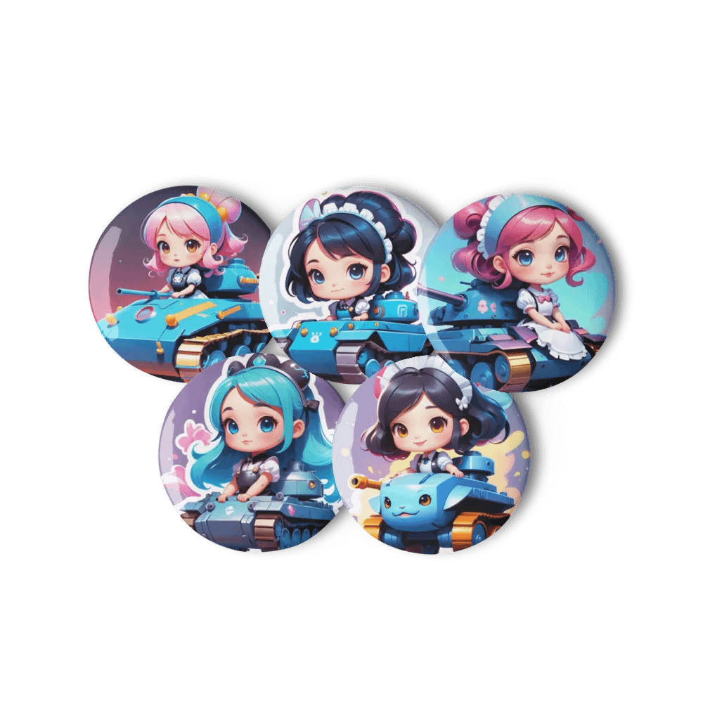 Chibi Maid Tank Set B - Pin Button Collection product image (7)