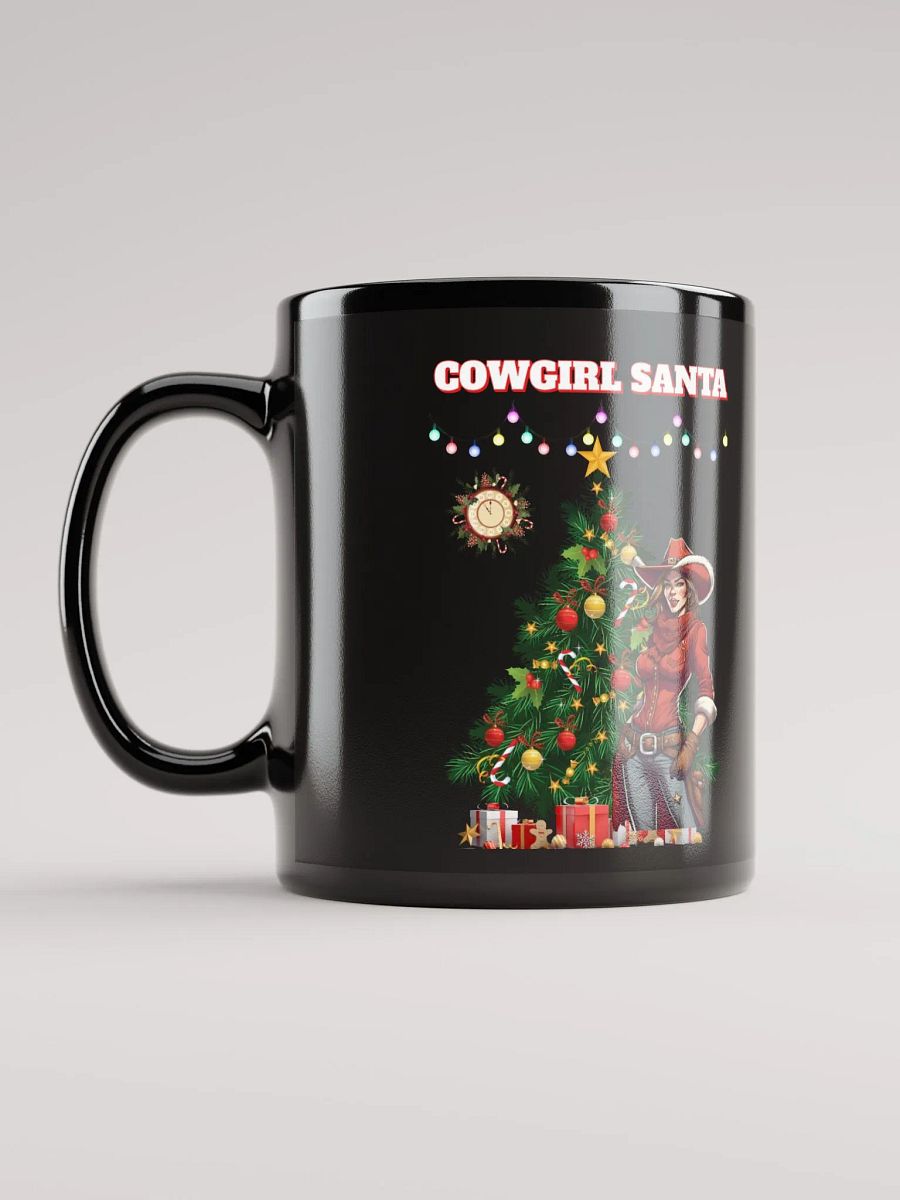 Cowgirl Santa - Christmas Black Mug product image (6)