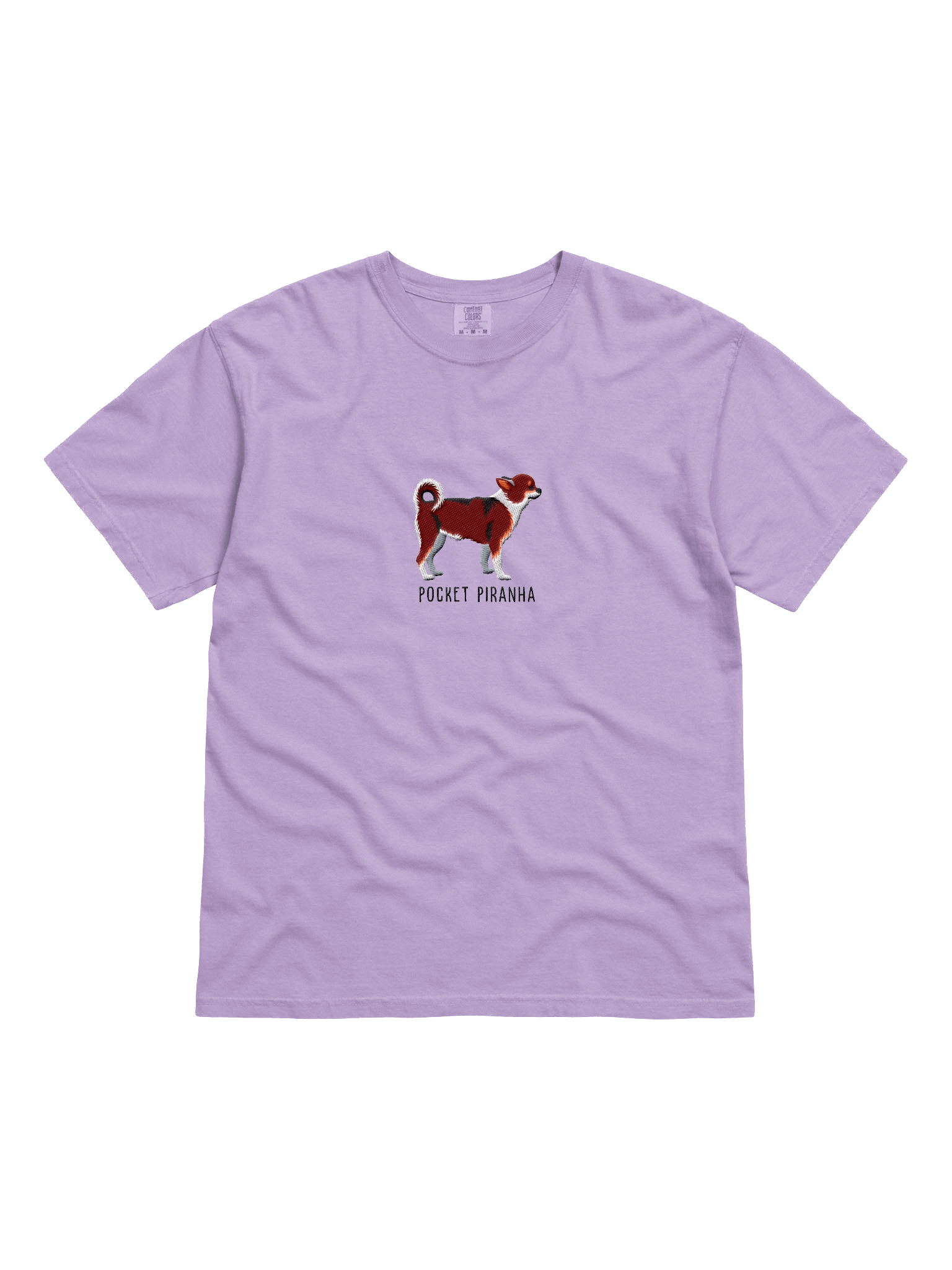 Pocket Piranha T-Shirt(Embroidered) of a Chihuahua(Chocolate Tricolor) product image (31)