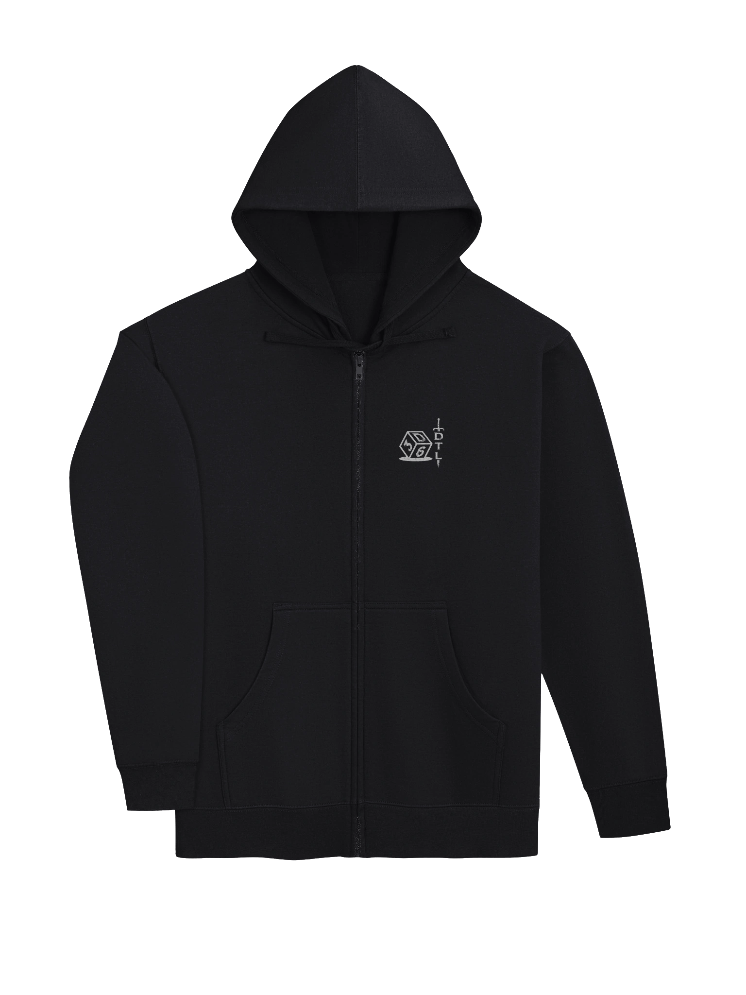 3d6 DTL Vertical Logo on Dark Fleece Zip Up Hoodie product image (10)
