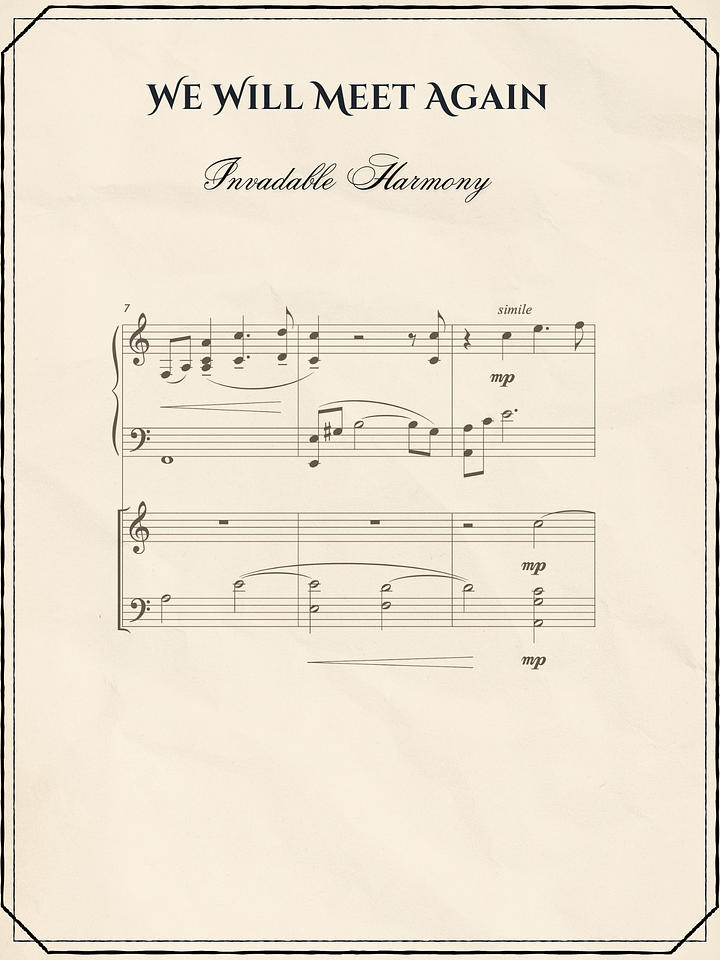 We Will Meet Again - Sheet Music | Invadable Harmony product image (1)