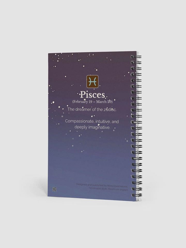 Personalized Pisces Zodiac Spiral Dotted Notebook Journal – Starry Constellation Gift for Astrology Lovers, Birthday, Valentine, Christmas, Horoscope, Celestial, Moon, Stars, Stationery, Sketching product image (2)
