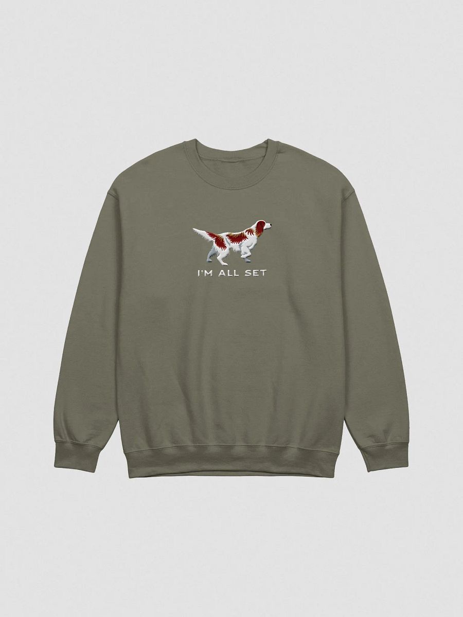 I'm All Set Sweatshirt (Embroidered) of an Irish Red & White Setter product image (4)