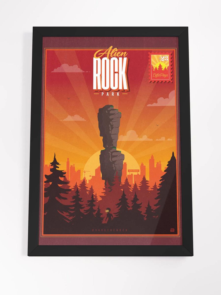 Alien Rock Park (Red) Framed High-Quality Matte Artwork product image (4)