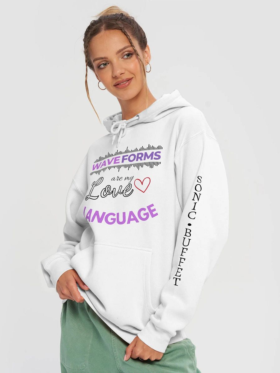 "Waveforms Are My Love Language" Hoodie (light colors) product image (3)
