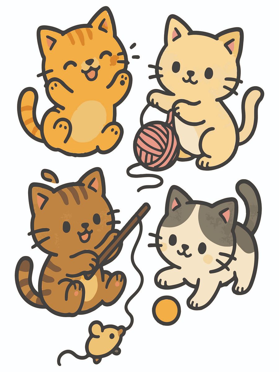 60+ Playful Kittens - Vector Graphics for Story Writing, Kids Books, Printables & Digital Use product image (4)