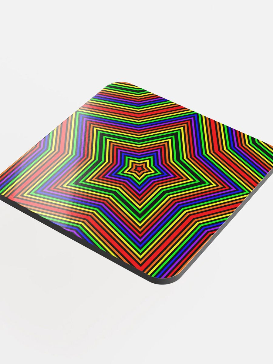 Rainbow Star Queer Coaster, Colorful Pride Art Home Decor product image (1)