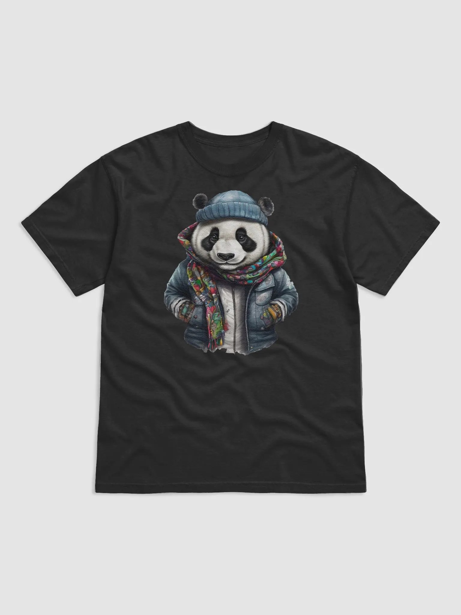Panda wearing a jackets hat and a scarf product image (1)