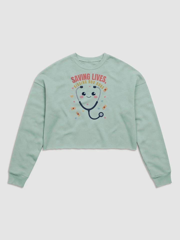 Smiling Stethoscope Crop Sweatshirt product image (13)